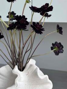 1pc Fan-Shaped Vase, Resin Sandstone Texture Vase, Suitable For Home Decor And Living Room Tabletop Decoration - Multicolor - View 5