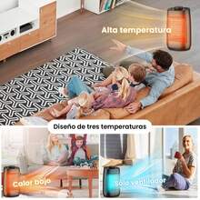 ¡RecomendadoCalefactor electrico portatil,calentador electrico para hogar,Calentador eléctrico de 1500W, oscilación de 70 ° ,Protegido contra sobrecalentamiento y vuelco,3 modos, y silencioso¡Top de Temporada - 1 - Ver 7