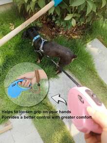 1pc Adjustable Wrist Strap Dog Leash - Anti-Slip Retractable Small Dog Leash With Ergonomic Handle, Secure Clasp Closure, Durable Pet Leash Suitable For Poodle, Yorkshire Terrier, No Battery Required, Comfortable Grip - Multicolor - View 4