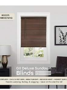 Achim Home Furnishings dsg223al06 Deluxe Sundown G2 Cordless Persianas, Mahogany, 1, 1 - Marrón - Ver 2