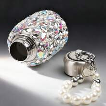 300ml Portable Shiny Thermal Water Bottle Stainless Steel Crystal Diamond Coffee Cup Car Vacuum Thermal Cup