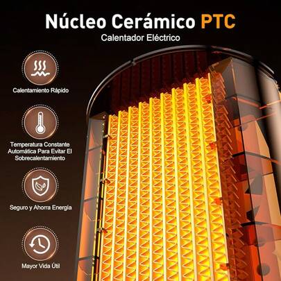 Calefactor Eléctrico, Cerámica PTC 3 Modos, 1500W Calefactor Eléctrico Portátil con Control Remoto, Función de Temporizador, Calentador Espacial Protección Temperatura Alta Vuelco(Negro)