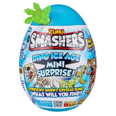  Smashers Dino Ice Age Sabre Tooth Tiger By ZURU Mini Surprise Egg With Many Surprises! - Slime, Dinosaur, Collectibles, Toys For Boys And Kids(Random Style)