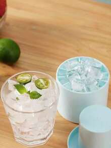 1pc Silicone Ice Cream Cube Tray With Lid, Cylindrical Ice Cream Cube Mold To Make 40 Cubes, Easy Release Squeeze-Style Mini Ice Cream Cube Cups, Stackable Ice Cream Tray - Multicolor - View 7