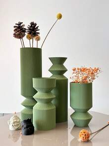 Bình hoa nghệ thuật có gân màu xanh hoàng gia, bình trang trí phong cách Bohemian, thích hợp để trưng bày trang trí nhà cửa, trang trí tiền sảnh, bình trang trí văn phòng, quà tặng tốt nhất cho ngày lễ - Xanh đậm - Xem 6