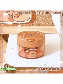 1pc Capybara Fun Flip-Top Dual-Hole Pencil Sharpener | Cartoon Creative Mini Sharpener For Students | Ideal For School Pencils (Random Style) - Random Styles - View 6
