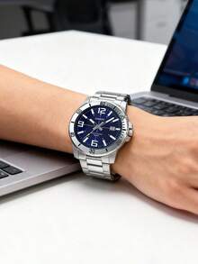 Casio Marlin Series Multi-Function Diver's Water Ghost Ocean Heart Business Quartz Stainless Steel Strap Men's Watch, Blue Dial - Blue - View 7