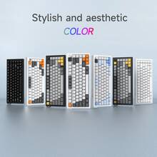 AJAZZ 75% Layout AF82 High Cost-Effective Wired Membrane Keyboard, With Volume Control Knob, 82-Key Ergonomic Design, Silent Structure, Office Essential, RGB Backlighting, Multi-System Compatible, Suitable For Gaming And Office Use - Multicolor - View 11