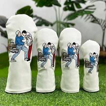 一套耐用的双层高尔夫球杆头套和时尚的高尔夫球杆套，适合男女户外运动爱好者。 - 白色 - 查看 2