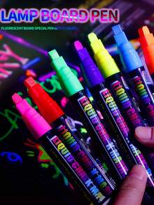 8色液体粉笔笔 - 随机颜色，可水洗湿擦荧光粉笔笔，适用于黑板、黑板标牌、玻璃窗、毕业典礼、学生艺术项目 - 可擦玻璃笔，适用于汽车黑板标牌、玻璃窗、毕业典礼、学生艺术项目 - 可擦玻璃笔 - 彩色 - 查看 6