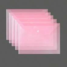 10/8/5pcs A4 Clear Document Bags, Large Capacity Thick Snap Closure Storage Bags, High-Quality Pencil Case - Flat Mouth - View 18