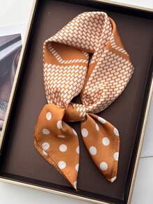 1 Stück Frühlings-/Sommer-Neu Professionell Elegant 70*70 bedruckter Schal für Frauen, vielseitig einsetzbar als Halstuch, Schal, Kopftuch, für Outdoor, Reisen, Wärme, Sonnenschutz - Verschiedenfarbig - Übersicht 9