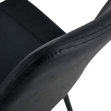 Dining Chairs - Black + Metal + PU Leather + Set Of 4 - View 6