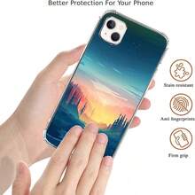 Funda de teléfono con patrón de copos de nieve de Navidad compatible con 13, funda roja de copo de nieve cayendo para chicas, mujeres y hombres, funda protectora de TPU para 13, funda de teléfono creativa de dibujos animados, a prueba de golpes y resistente a caídas, protección completa, adecuada para 17/17ProMax/iPhone16/16Plus/16Pro/16ProMax, iPhone15/15Plus/15Pro/15ProMax, iPhone14/14Plus/14Pro/14ProMax, iPhone13/13Pro/13ProMax, regalo perfecto para novia, novio, Día de San Valentín, Navidad - transparente - Ver 3
