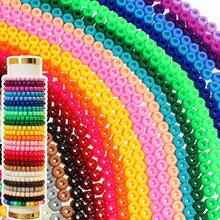 100/200/1850pcs Mixed Color Pony Beads, Acrylic Pony Loose Spacer Beads With Big Hole For Jewelry Making, DIY Handmade Bracelet Necklace Keychains Crafting Accessories