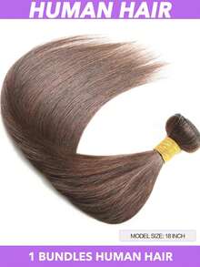 8A级直发发束，18英寸巴西真人发束，未经加工的处女发，直发编织，8-22英寸，巧克力棕色，4号色