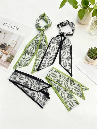 4pcs Women's Paisley Pattern Headbands, Sweet Fresh Elegant Elegant Retro Fashion Simple Casual Versatile Polyester Scarf Headbands, Daily Wear Styling Decoration Clothing Matching