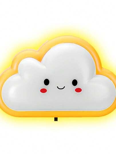 LUMINÁRIA INFANTIL ABAJUR TEMATICO NUVEMQUARTO BEBE LUZ LED NOTURNA AJUDA SONO ABAJOUR TOMADA BIVOLT COM BOTÃO LIGA E DESLIGA PAREDE ENFEITE DECORAÇÃO CRIANÇA MENINA MENINO UNISSEX ILUMINARIA NUVEM COLORIDA AMARELODE