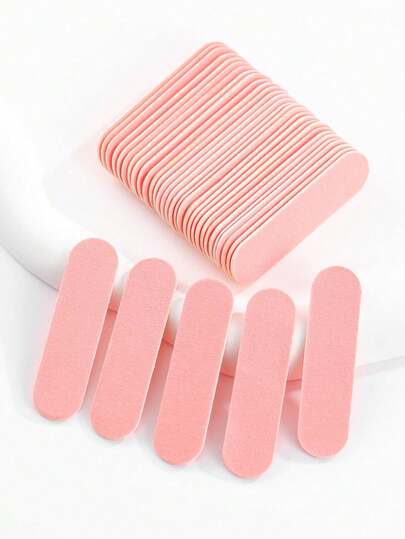 10/50/100/200pcs Disposable Pink Mini Nail Files - Double-Sided Sandpaper Nail Files For Manicure And Pedicure, Valentine's Day, Ramadan, (Random Color)