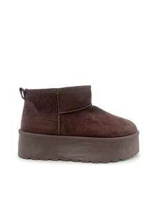 2024 Autumn/Winter New Women Snow Boots Slip-On Slippers, Thick Platform, Dual-Use Cotton Padded Shoes For Outdoor Wear - Brown - View 2