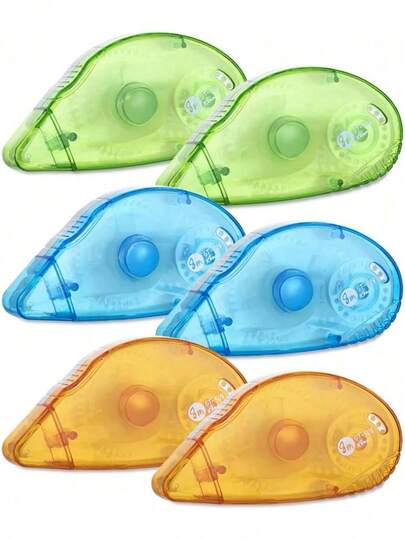 EstiloTimotech Set De 6 Rodillos De Cinta Adhesiva De Doble Cara, Cinta Para Manualidades, Cinta Adhesiva Para ÁLbumes, Escolar, Dispensador PortáTil De 0.3 X 315 Pulg., Permanente Y Apta Para FotosVersióN Mejorada