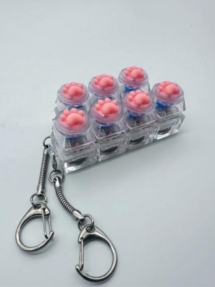 Fingertip Novelty Slow Rising Stress Relief Toy, Keypad Styled, With Soft Silicone Cat Paw Design Keychain, Pendant, Cellphone Charm & Decorative Accessory, Keyboard Keycap With Tapping Sound Fidget,Fidget Toys,Toys,Squishes,Weird Toys,Shock Gum,Fidget Toys>Abs,Cat Paw Squish,Cat Toys - 貓爪四鍵 - 查看 1