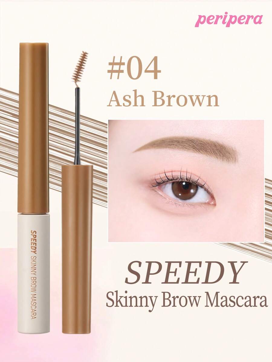 Peripera K-Beauty SPEEDY SKINNY 眉彩筆,眉毛造型凝膠,超細刷頭,輕鬆打造精緻眉妝,防水、持久且防暈染,眉毛造型液,眉毛填補,豐盈眉毛凝膠 - #04 Ash Brown - 查看 1