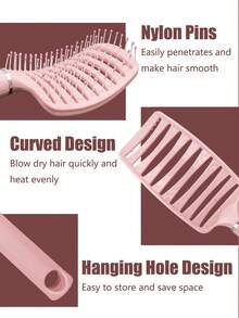 Curling Wet Hair Brush, Soft Bristle Comb, Reduces Hair Pulling And Curl Separation, Round Teeth, Unisex Styling Tool - Multicolor - View 3