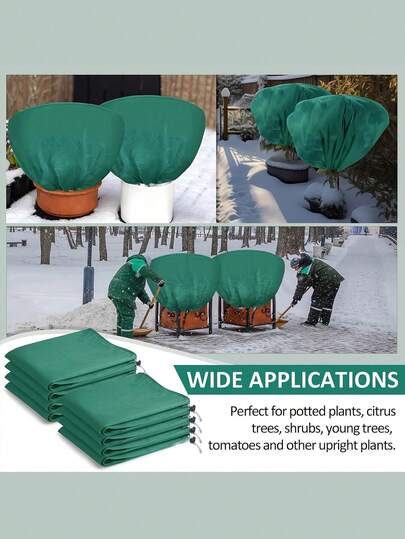 1/2pcs Winter Plant Covers For Frost Protection Insect Proof Net With DrawstringWindproof , Breathable ,- Easy-On Drawstring Design 39.4x23.6 Inch Horizontal Shrub Tree Rose Plants Protective Bags With Drawstring, Suitable For Autumn And Winter Outdoor Garden Cultivation Cold Weather Plant Cover, Drawstring Closure, Snug Fit Protection,Sun, Bird & Insect Guard