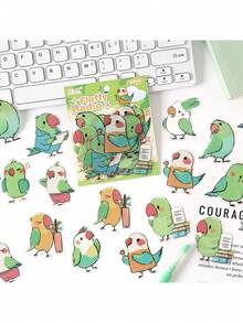 1pc Animal Fantasy, Cute Pet Animal Student Planner Sticker, Die-Cut Collage Penguin, Cow, Songbird Sticker - Sticker - View 3