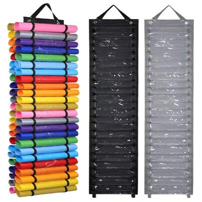 Vinyl Roll Holder With 48 Compartments And Keeper With Door Hooks And Strap