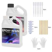 1000ml/34oz Epoxy Resin Kit, 1:1 AB Crystal Clear Epoxy Resin With Random Dyes And Silicone Cups, Self-Leveling, Not Yellowing, No Bubbles, Table Top Epoxy Resin Kit For DIY Jewelry Making,Coatings,Wood,Resin Molds - Multiple Specifications - View 15