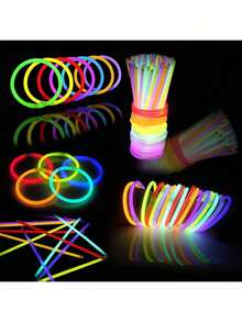 100 buc accesorii bețișoare luminoase agrafe de păr DIY, bețișoare colorate, brățări luminoase, în formă de inimă și dovleac, conectori multifuncționali, bentițe, bentițe, cadouri de petrecere, decorațiuni de petrecere - Multicolor - Vizualizare 7