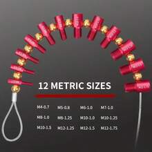 1 pieza Calibrador de rosca y tuerca de metal duradero, herramienta de medición desmontable para espacios reducidos para inspeccionar pernos y agujeros roscados