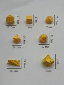 7pcs Cheese Dice Set - Multi-Faceted Food Themed Dice, Suitable For Pathfinder, Tabletop RPGs, Durable Plastic Material, Ideal For Game Nights And Parties, Game Night Accessories | Themed Dice Set | Durable Plastic Dice, Cheese Dice