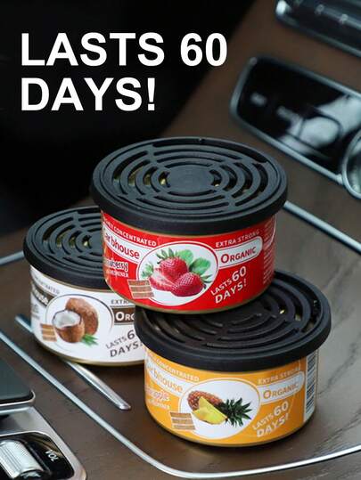 1pc Car Air Freshener, Long-Lasting Fragrance Fiber Block Solid Air Freshener, Deodorizer & Decor For Car, Home, Closet, Bathroom, Bedroom, Office, Natural Scents Like Vanilla, Cherry, Lavender, Strawberry, Coconut, Suitable For Men & Women, Party, Birthday, Christmas