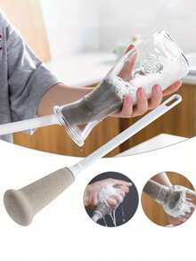 1pc Long Handle Cup/Bottle/Teapot Cleaning Brush, Suitable For Glass And Plastic Kitchenware - Multicolor - View 1