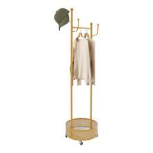 Metall Garderobenständer, Freistehend Kleiderständer, Jackenständer mit 6 Haken, 45 x 170 cm, für Schlafzimmer, Büro - Gold - Übersicht 9