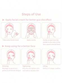 Natural Jade Gua Sha Massage Board, Rose Quartz Gua Sha Board, Jade Facial Massage Tool, Suitable For Facial, Neck, Back And Body Gua Sha Massage - Multicolor - View 6