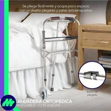 MEDICAL STORE Andadera de Lujo Adulto Tercera Edad Con Ruedas Modelo Fabricada En Acero De Alta Resistencia Altura Ajustable 6 Alturas y Plegable Por Medio de Palancas. - Con Ruedas - Ver 6