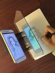 便携式光学绘图板 - 采用透明PVC材质，适合初学者和专业人士，是素描和图像描摹的理想之选，配有投影板 - 兼容手机和平板电脑，便携式光学绘图投影工具，是圣诞节、新年、万圣节、感恩节的理想礼物。 - 彩色 - 查看 3