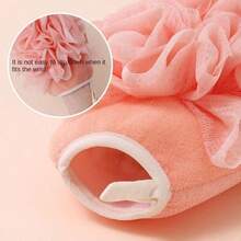 1pc Large Two-Sided Shower Glove For Scrubbing And Bathing, Blue/Pink - Multicolor - View 4