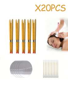 10 piezas de velas para los oídos, velas cónicas de cera de abeja Hopi para eliminar la cera de los oídos, velas aromáticas para los oídos con soporte, 100% cilindros de fragancia cónica hueca - Multicolor - Ver 14