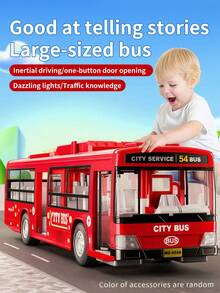 Children's Bus Toy, Realistic Sound And Light Public Bus Model, Educational Cognitive Toy, Gift For Boys And Girls