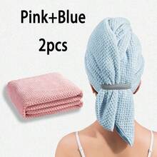 1pc Women's Large Size Microfiber Hair Towel, Soft Quick-Dry Headband With Elastic Edge For Wet Curly Long Hair, Anti-Frizz Microfiber Towel - Multicolor - View 20