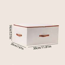 2pcs/1pc Dustproof Storage Box With Lid Large Capacity Foldable Clothes Storage Box Double Thickness Moisture-Proof Storage Box, Under-Bed Storage - Beige - View 21