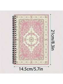 5.7x8.3 Inch Elegant Pink Spiral Notebook - College Ruled Journal With Intricate Mandala Design, Durable Cover And Spiral Binding, Great For Office, School Or As A Gift For Friends And Family