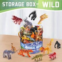 juguete de 60 piezas de animales zoolgicos con caja de regalo, contenedores sensoriales realistas de cifras de animales pequeos, recuerdos de de la selva, decoracin de - inicial - Ver 3
