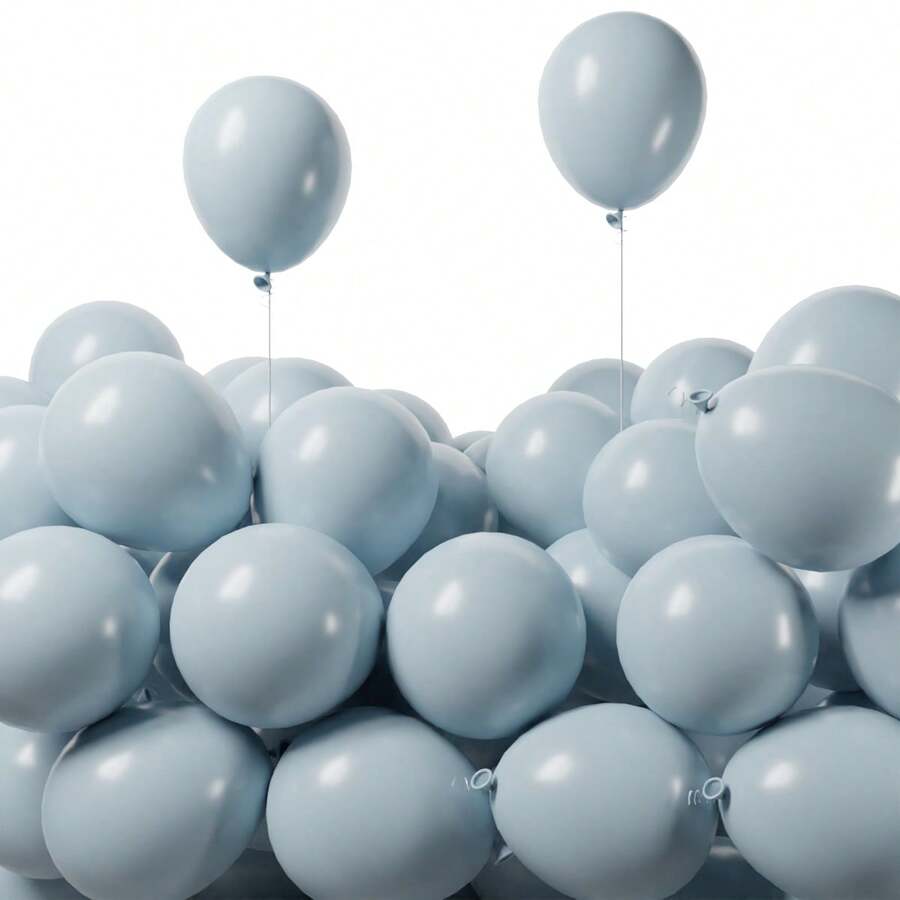 10/20/30/50/80pcs Dusty Blue Balloons Latex Party Balloons - 5/10/12/18inch Round Helium Dusty Gray Blue Balloons For Birthday Bridal Shower Wedding Gender Reveal Engagement Graduation Party Decorations - Gray Blue - View 1