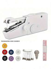 Christmas Portable Handheld Sewing Machine With Bobbin With Thread And Needle, Lightweight, Fun, Fast, Easy, Space-Saving Design, Convenient And Quick Stitching, Suitable For Quick Fixes On Thin Fabric Within 2mm, Suitable For Cushions, Curtains, Clothing, Crafts, Cute Trick-Or-Treat Bags, Travel, Home And DIY Projects,